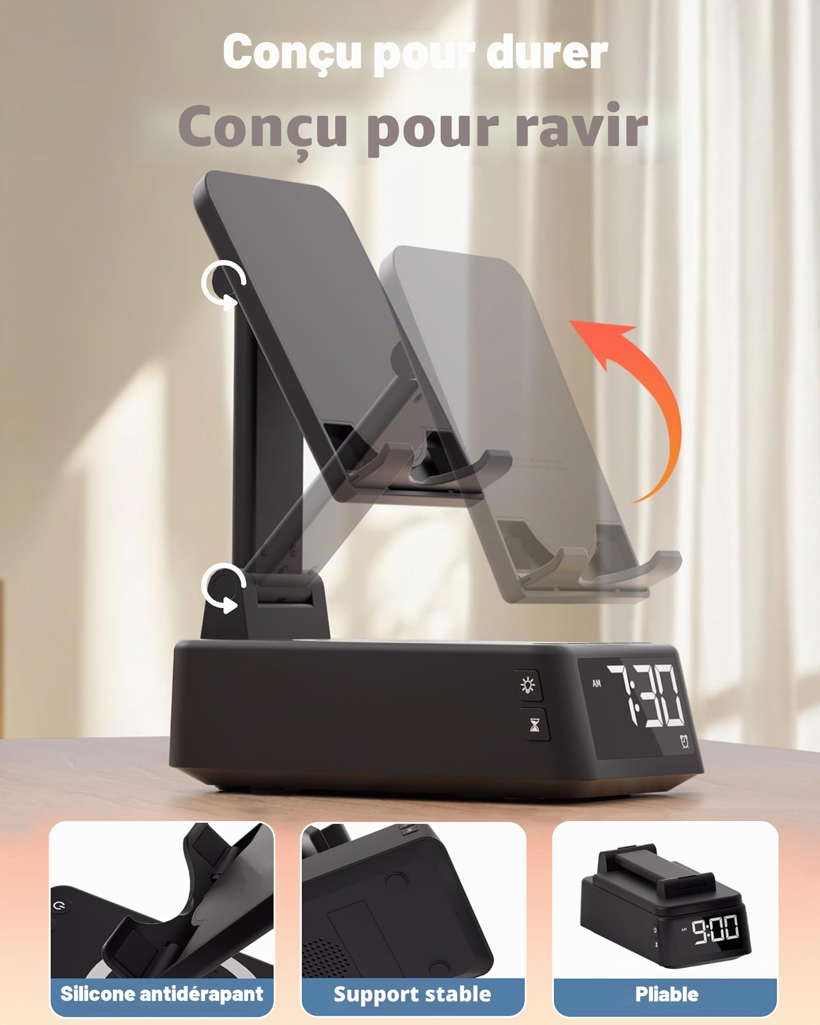 Cadeau Homme Enceinte Bluetooth Portable Réveil Support Téléphone | Machine à Bruit Blanc,20 Sons Apaisants,Idee Cadeau Original Anniversaire,Noël Utile Cadeau Homme,Femme,Papa,Fille,Garçon