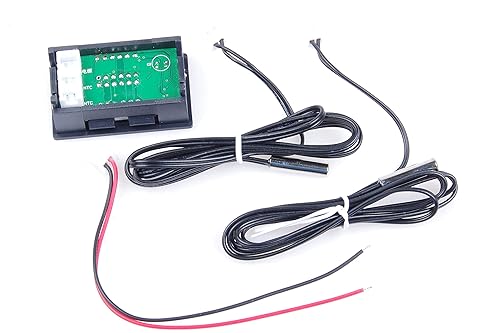 Miniatura 4 de Sondas impermeables NTC de 2 canales CC 5V-80V -58 a 257 LED azul + rojo termómetro digital de precisión de alta temperatura termómetro industrial