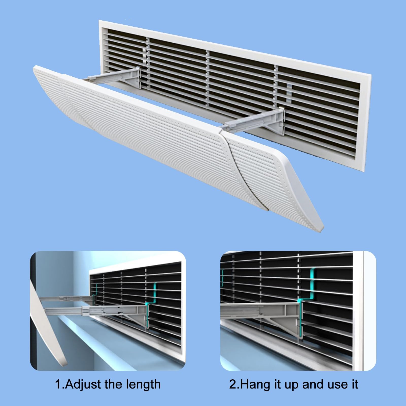 Deflettore centrale di sfiato del condizionatore d'aria, reindirizzatore del flusso d'aria microporoso in ABS per prese d'aria a soffitto, migliora la distribuzione dell'aria e il comfort