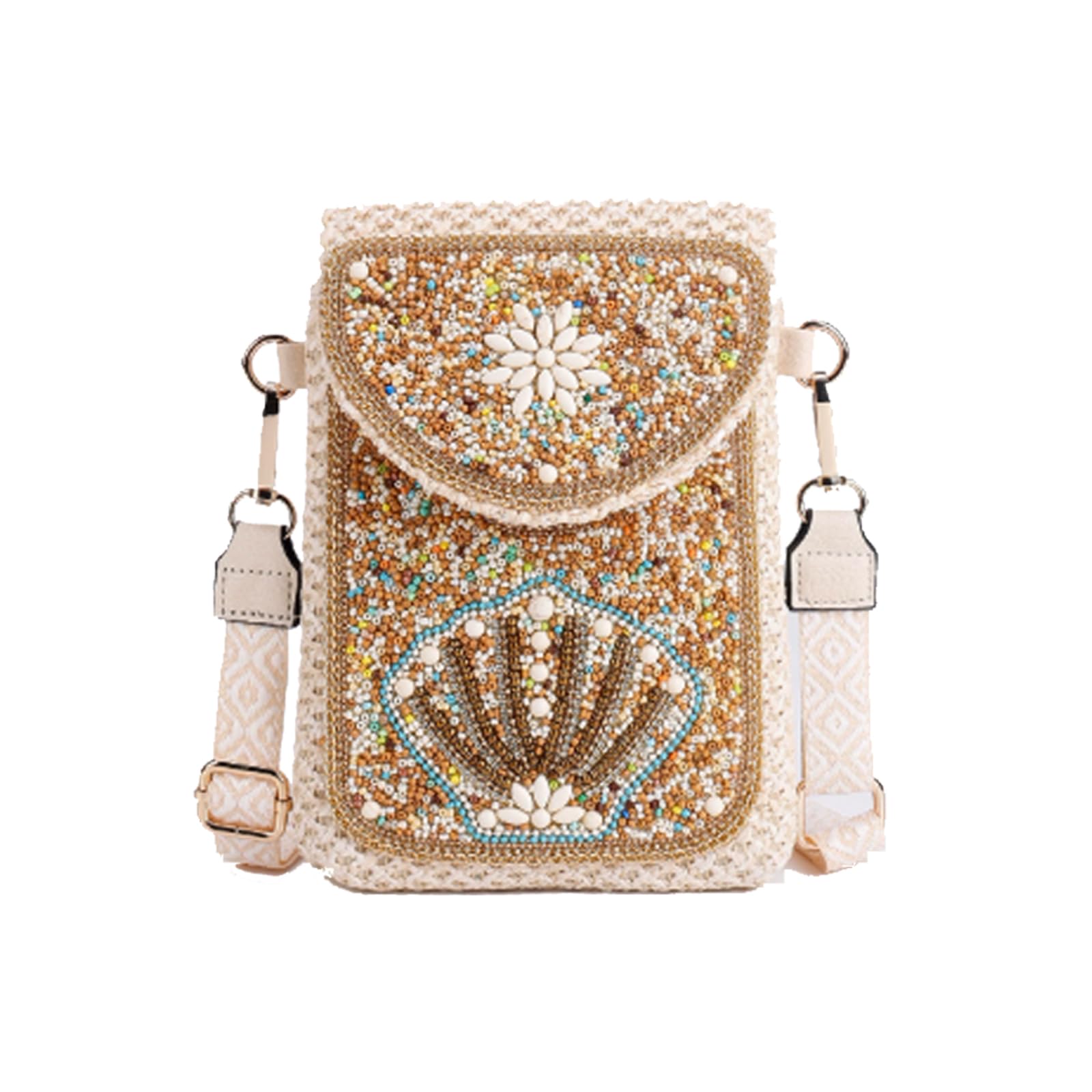 CORIOS Sac Tissé en Paille Femme Sac Fourre-Tout Tressés à la Main Sacs Portés Épaule Bohème Sac de Plage D'été Petite Sac à Bandoulière Cabas Rétro Sac à Main Sac pour Téléphone Portable