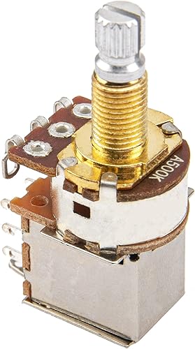 Miniatura 5 de 2 piezas Yootones A500K Push Push Push Guitar Potenciómetros Potenciómetros largos de cobre con eje dividido compatible con accesorios de guitarra