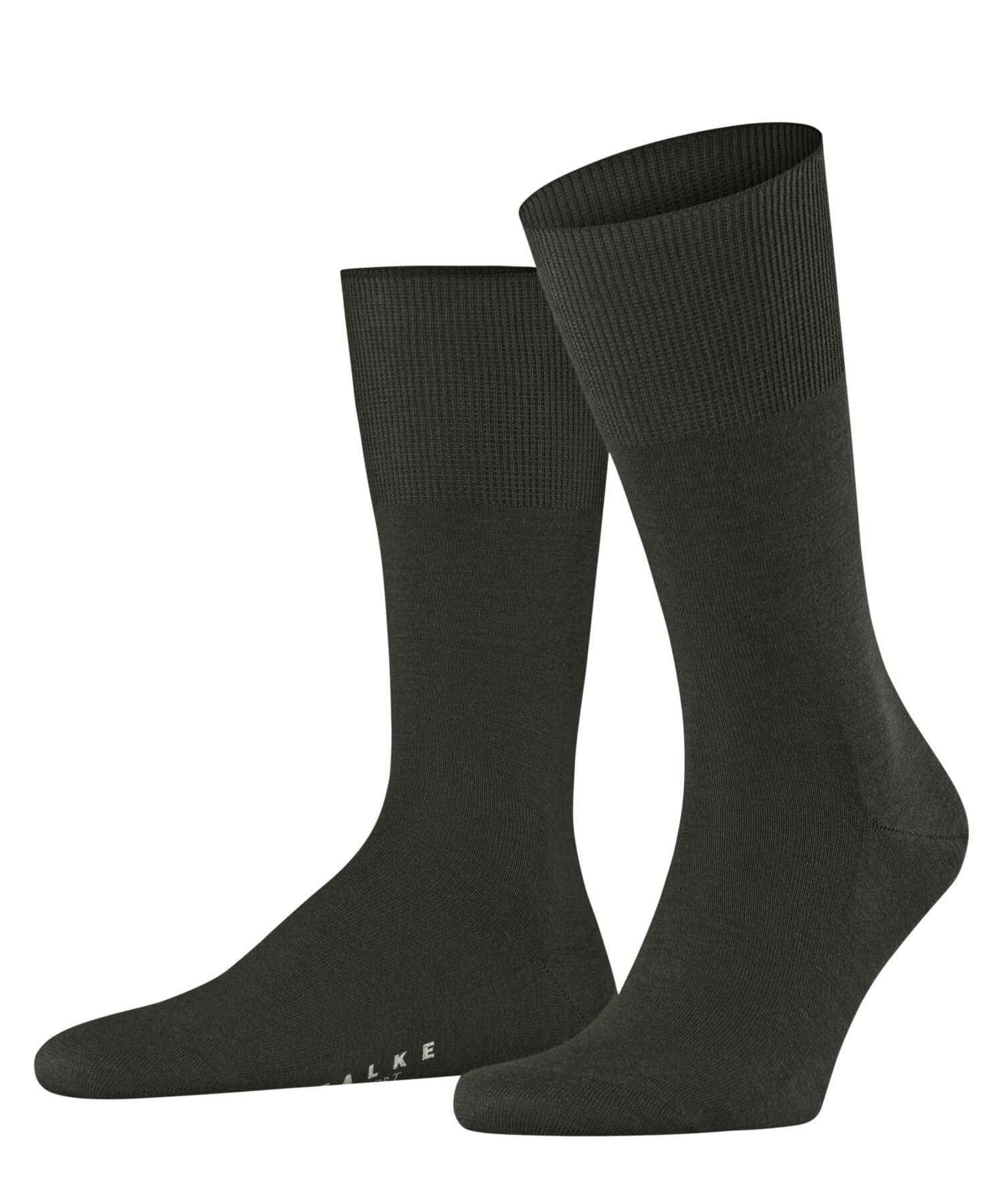 FALKE Men's Airport M So Wool Cotton Plain 1 Pair Socks, Green Melange 7155, 8.5-9.5