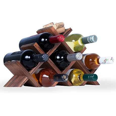 Rustic Brown Alella 8-Bottle Wine Organizer