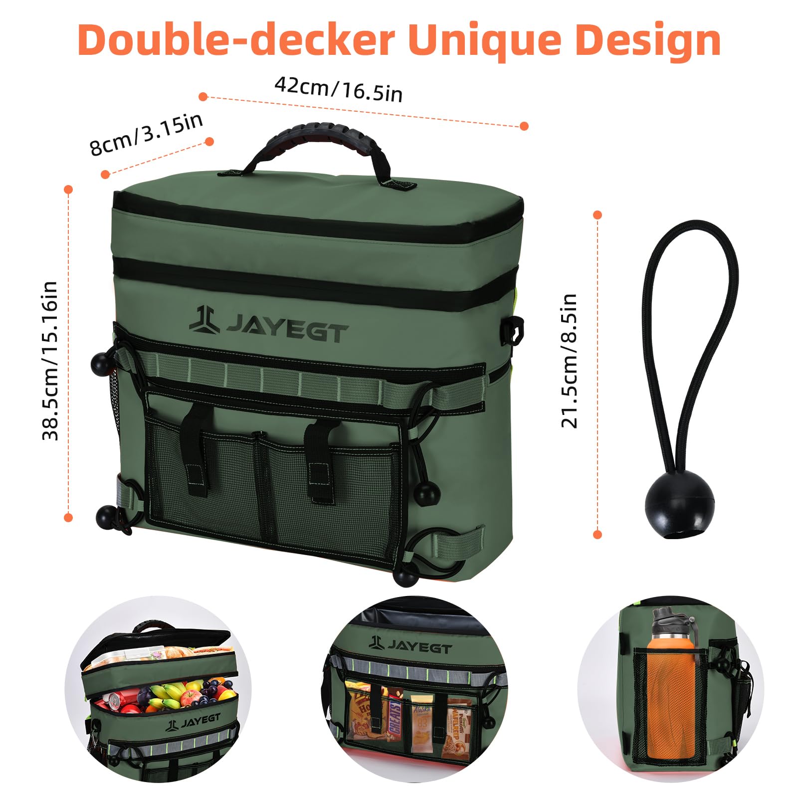 Enfriador de kayak detrás del asiento, bolsa térmica impermeable compatible con asiento de silla de césped, kayak, accesorios de kayak, enfriador de camping, hielera portátil para pesca, playa, picnic