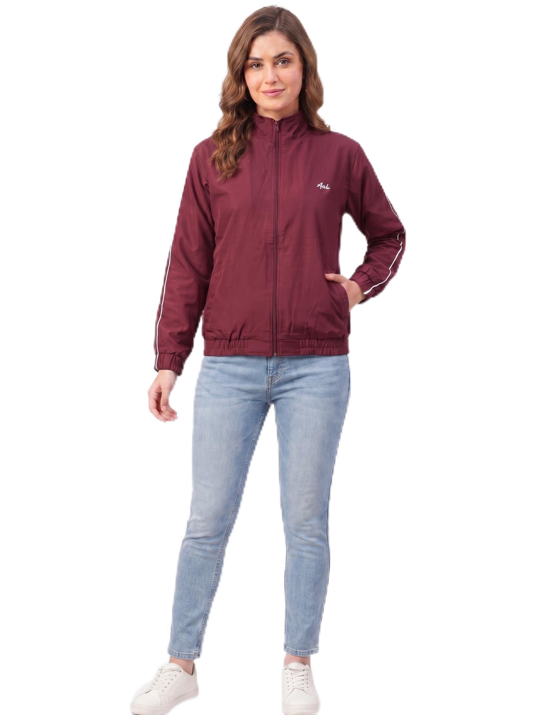 Women Lightweight Jacket | Solid Casual Windcheater With 2 Pockets-picture-56