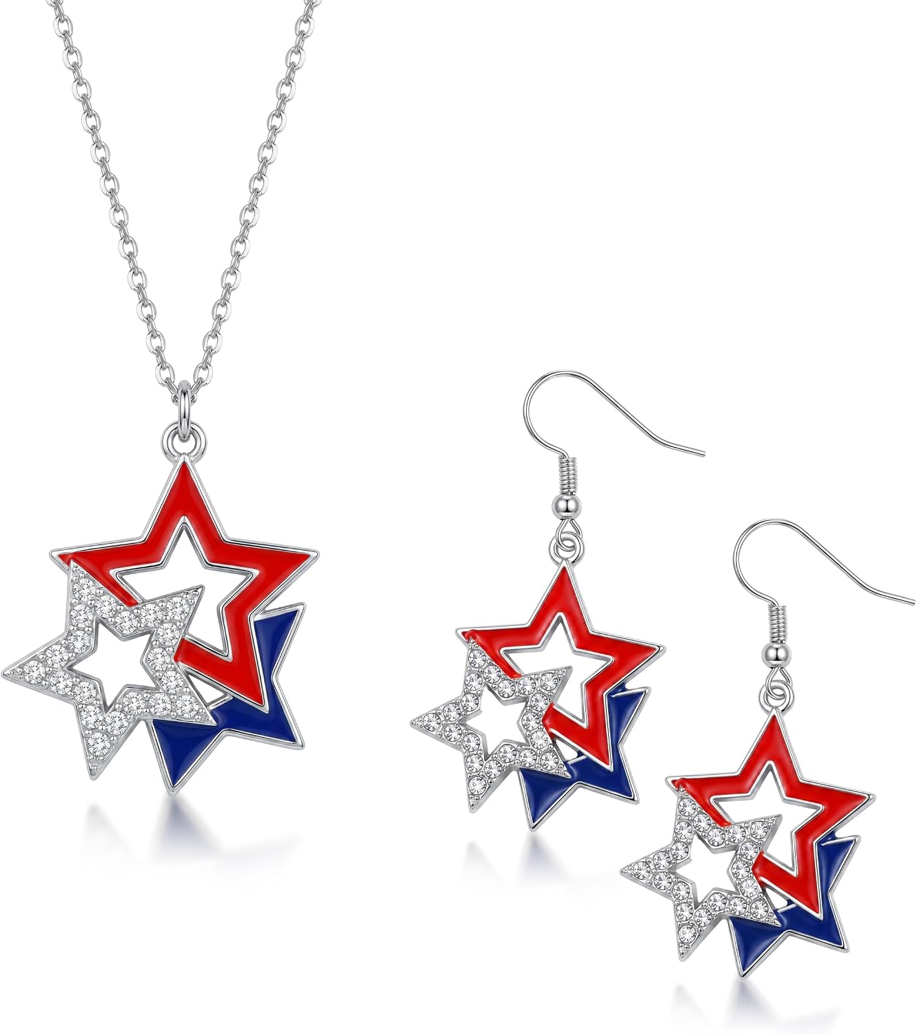 250th American Flag Teardrop Dangle Earrings, Patriotic Gift for Women