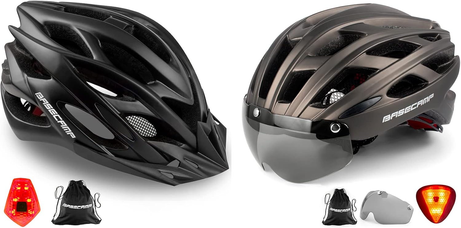Basecamp Bike Helmet Men Women B10 (Black) + B19 (Tianium)