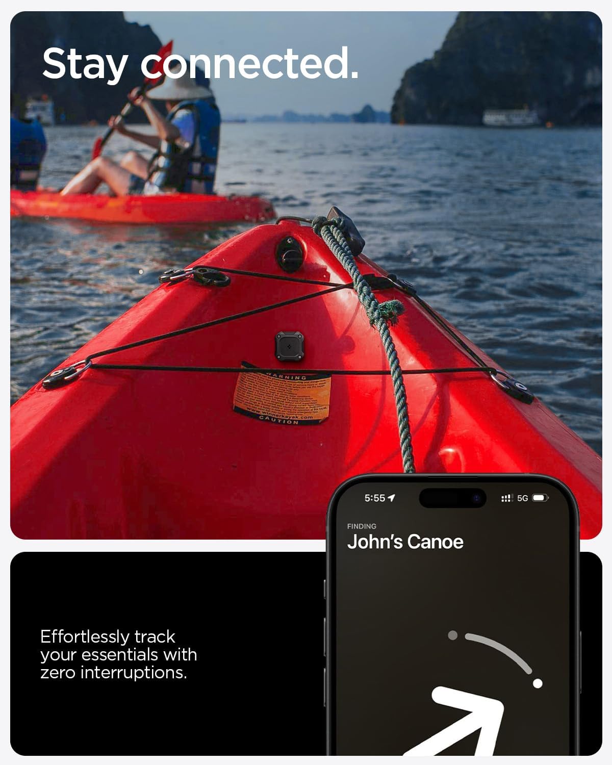 Spigen Tough Armor IP Designed for AirTag 2nd Gen (2026) & 1st Gen Waterproof Case Cover Holder Adhesive Mount for Outdoor Activities Sports Equipment and More (Device Not Included) - Black (4 Pack)