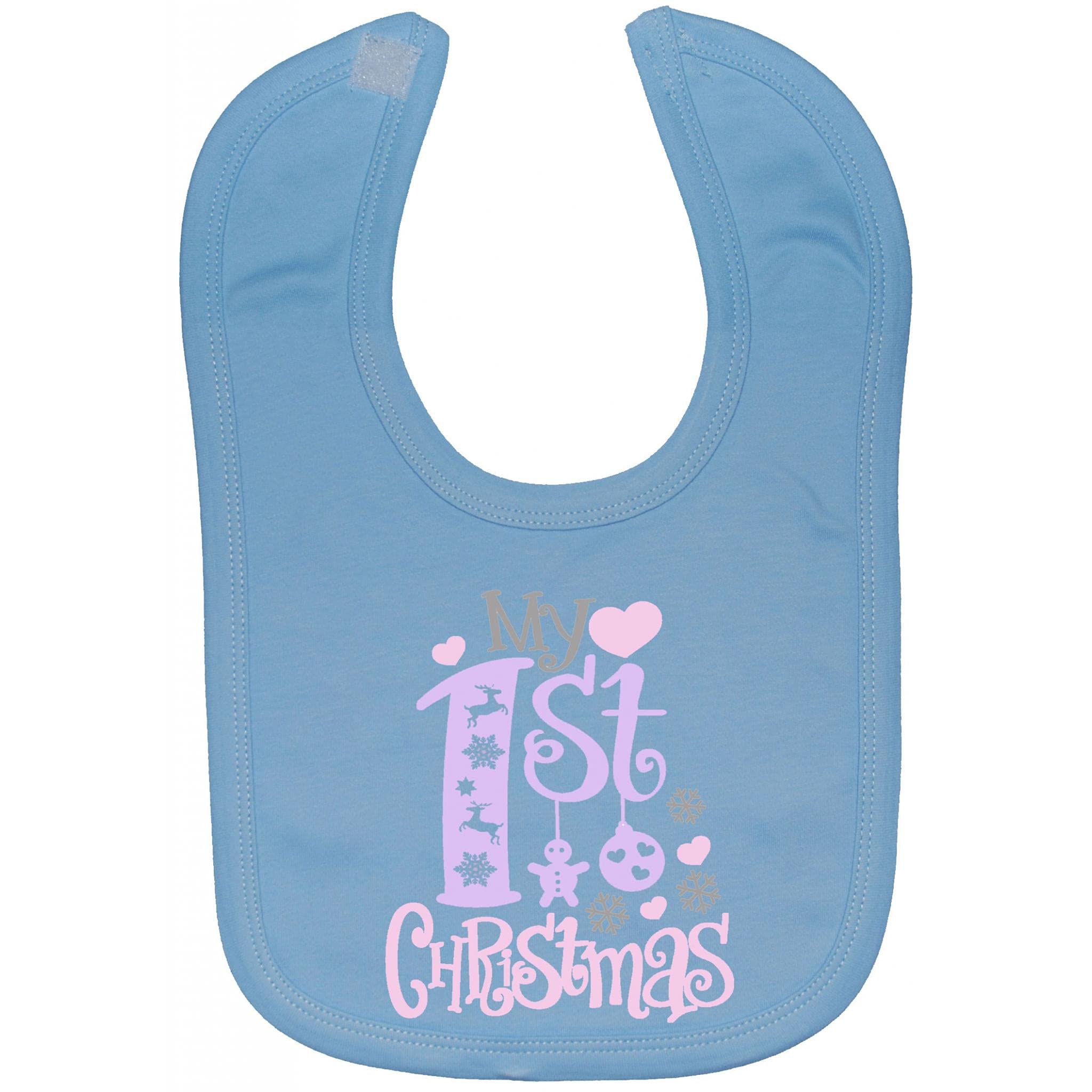Acce Products My First Christmas Baby Feeding Bib Touch Attach 0 to approx 3 Years - Blue