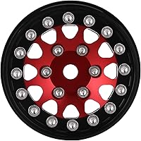 Vista 4 de INJORA Llantas de rueda 1.0 RC Metal Beadlock Ruedas para AX24 1/18 TRX4M All 1/24 Escala Axial SCX24 Deadbolt RC Crawler Accesorios de Rojo