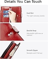 Vista 43 de BOSTANTEN - Cartera de piel auténtica para mujer con bolsillo con cremallera), BL3162011Kcoffee C-Naranja Marrón