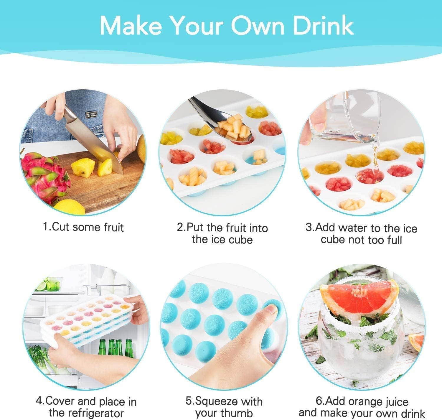 21 Cavity Ice Cube Tray - Easy Pop Out! -4