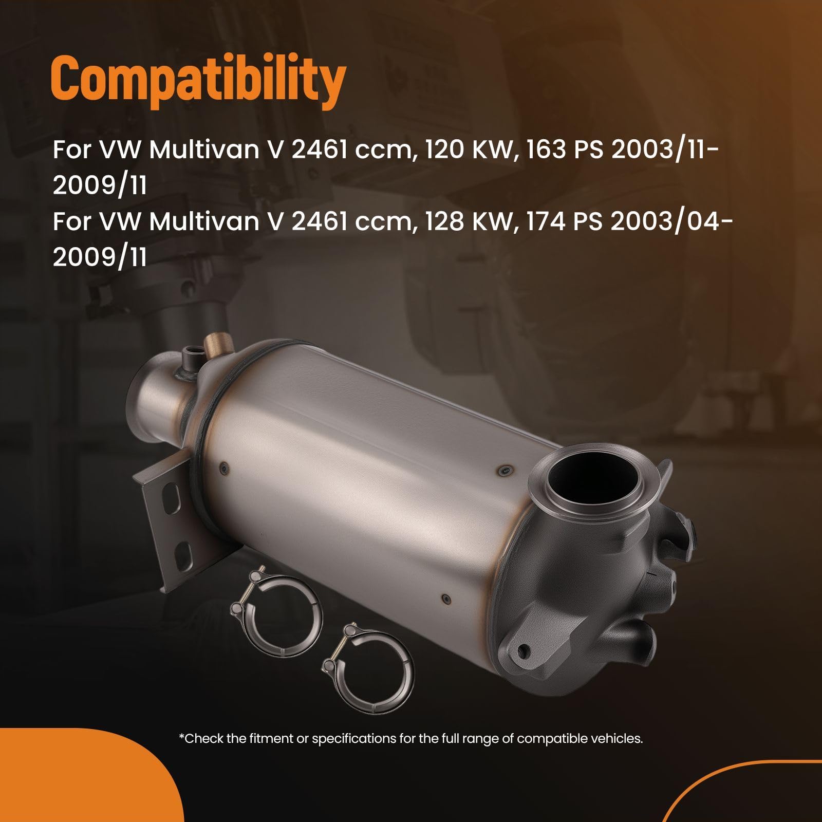 maXpeedingrods Filtr cząstek stałych DPF Euro 4 do VW Transporter Multivan T5 2.5 TDI filtr cząstek stałych sadzy 7H0254700LX 7H0254700PX
