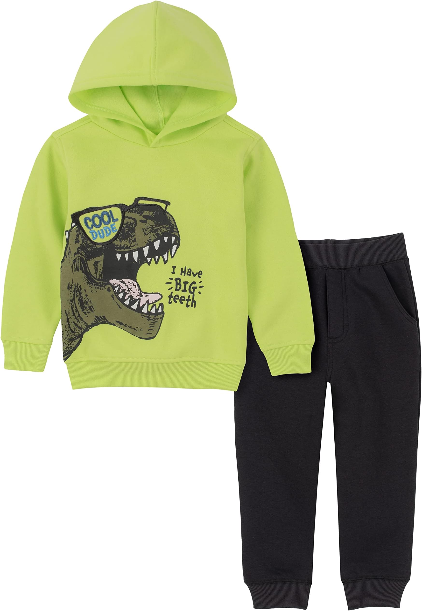 Kids HeadquartersGirls 2 Pieces Jogger Set, Sharp Green/Phantom, 5
