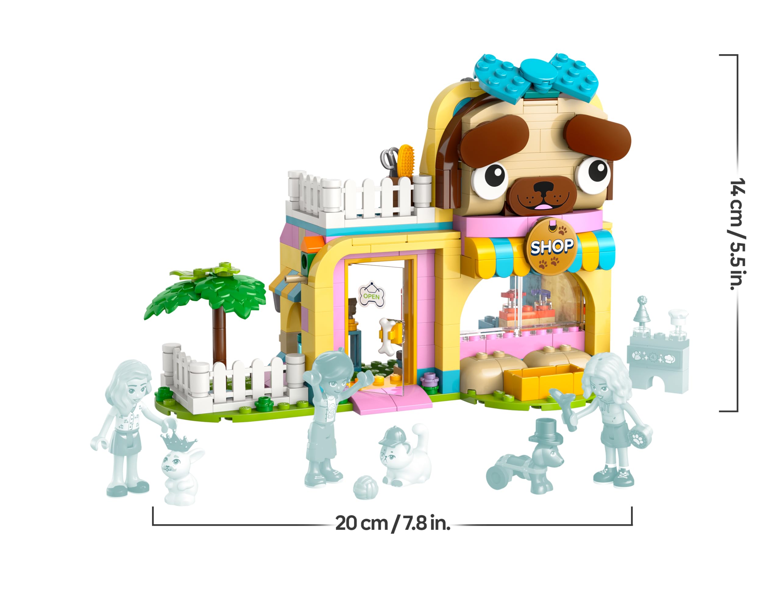 LEGO Friends Sklep z akcesoriami dla zwierząt 42650 | Akcesoria dla zwierząt, zabawa w sklep, prezent dla dziewczynki i chłopca 6+, 375 elementów