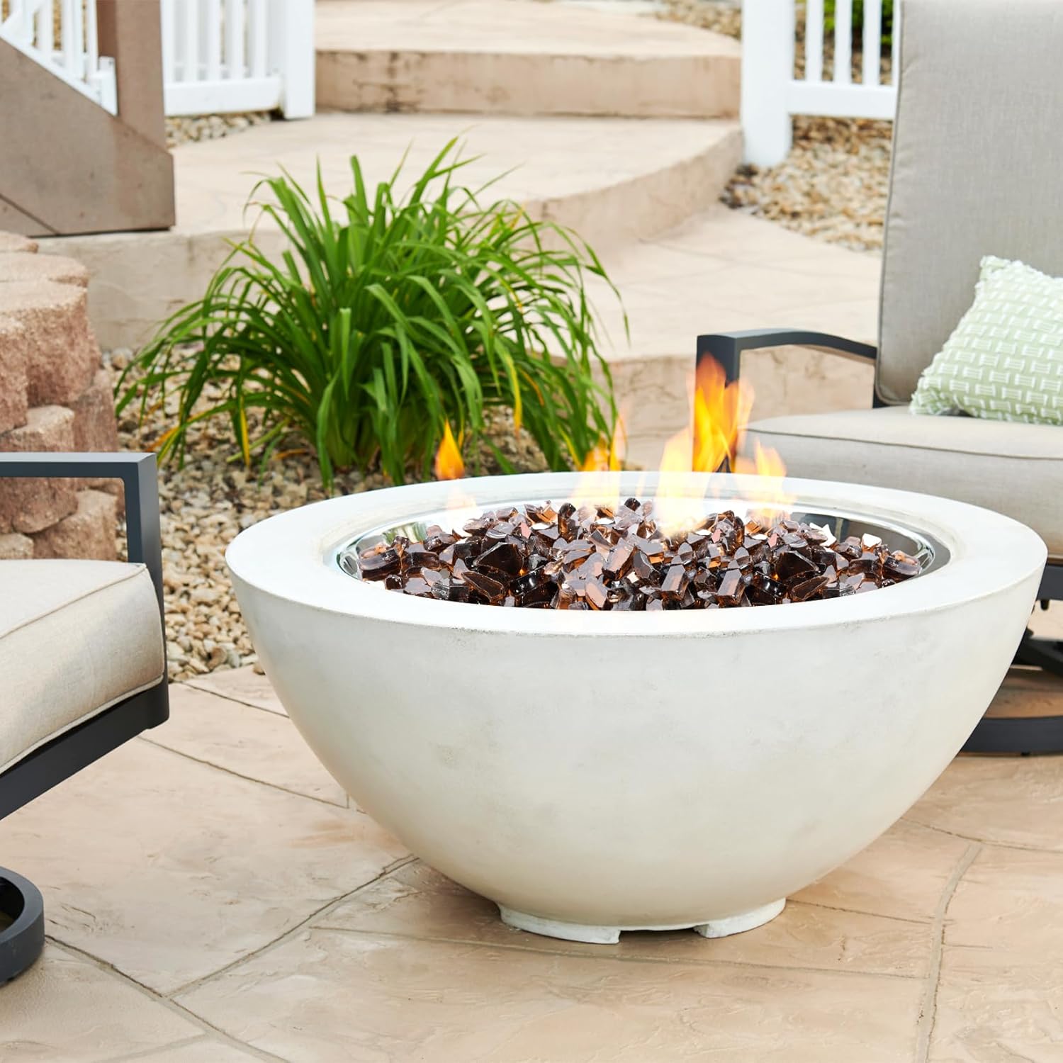 Fire Pit Glass Rocks 20 Pounds, Copper Fire Glass for Propane Fire Pit, Fireplace and Outdoor Decorative. 1/4 Inch Reflective Fire Glass Beads