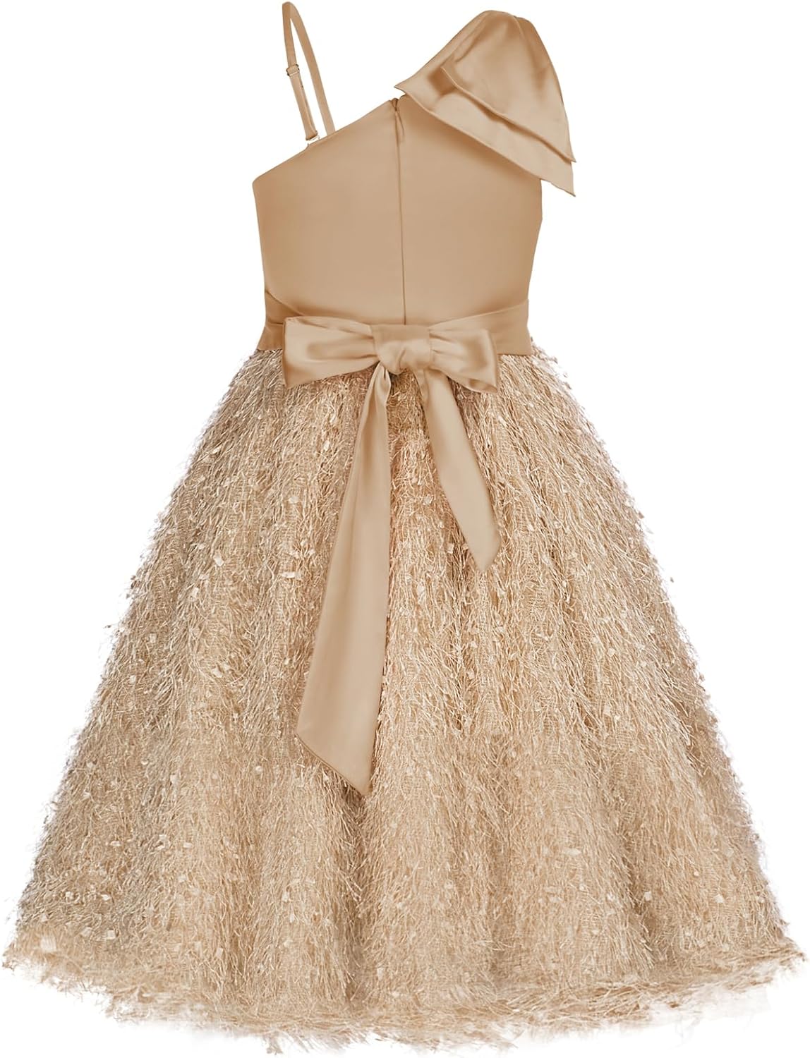 GRACE KARIN Girls Sequin Dress One Shoulder Sparkle Party Dress with Hair Bow: Clothing, Shoes & Jewelry