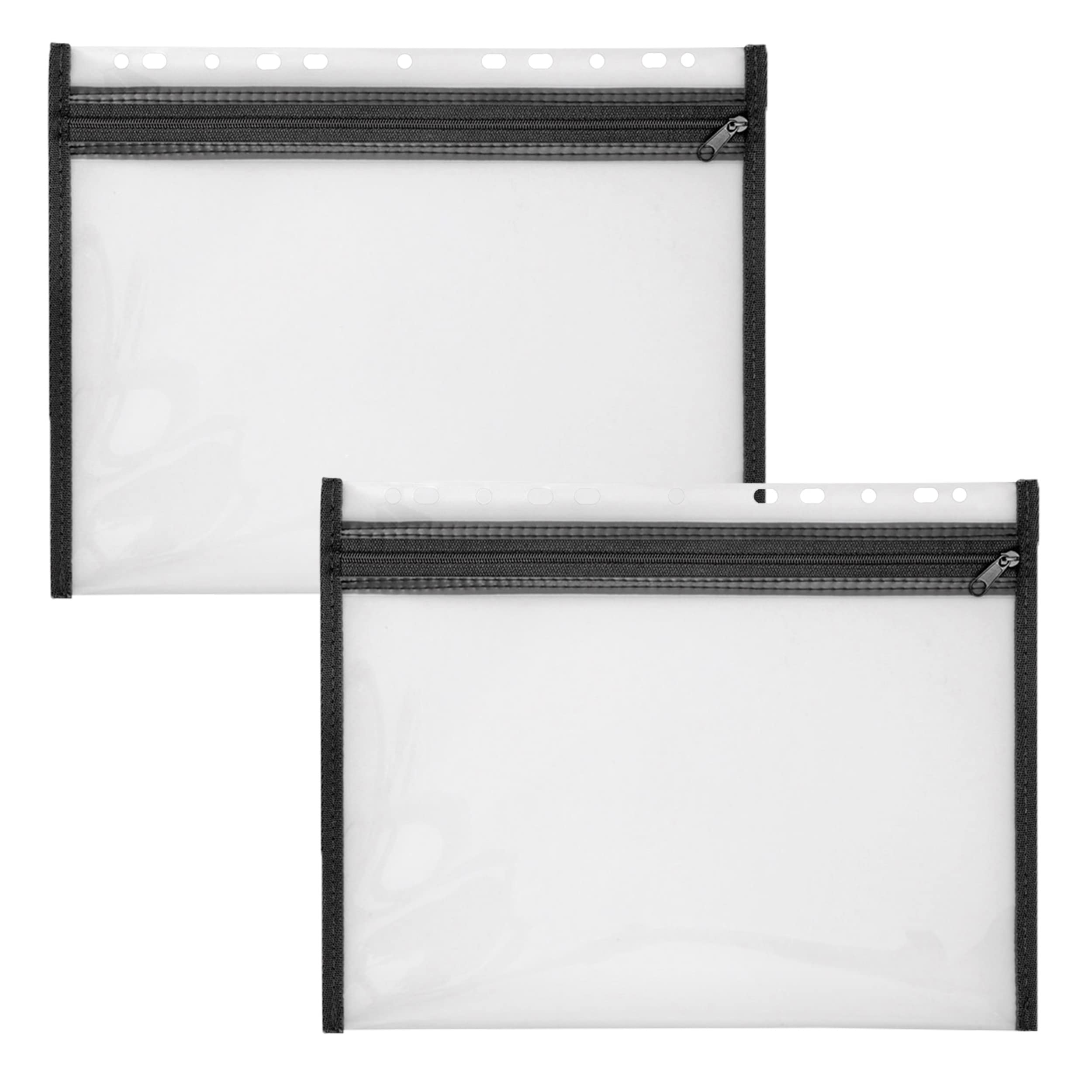 VELOFLEX A435408 Document Case with Zip, Pack of 2, DIN A4, Filable, Black, Velobag XS, Zip Pocket
