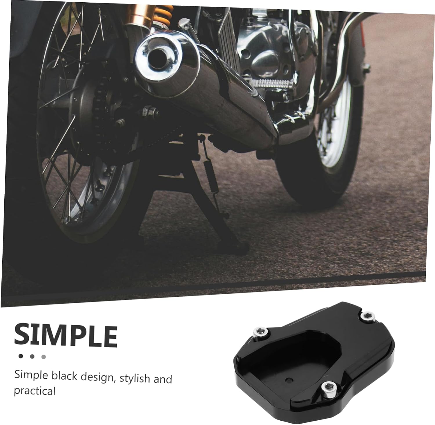 Replacement Kickstand Pad for Motorbike Aluminum Alloy Kickstand Plates Side Stand Support for Motorcycle