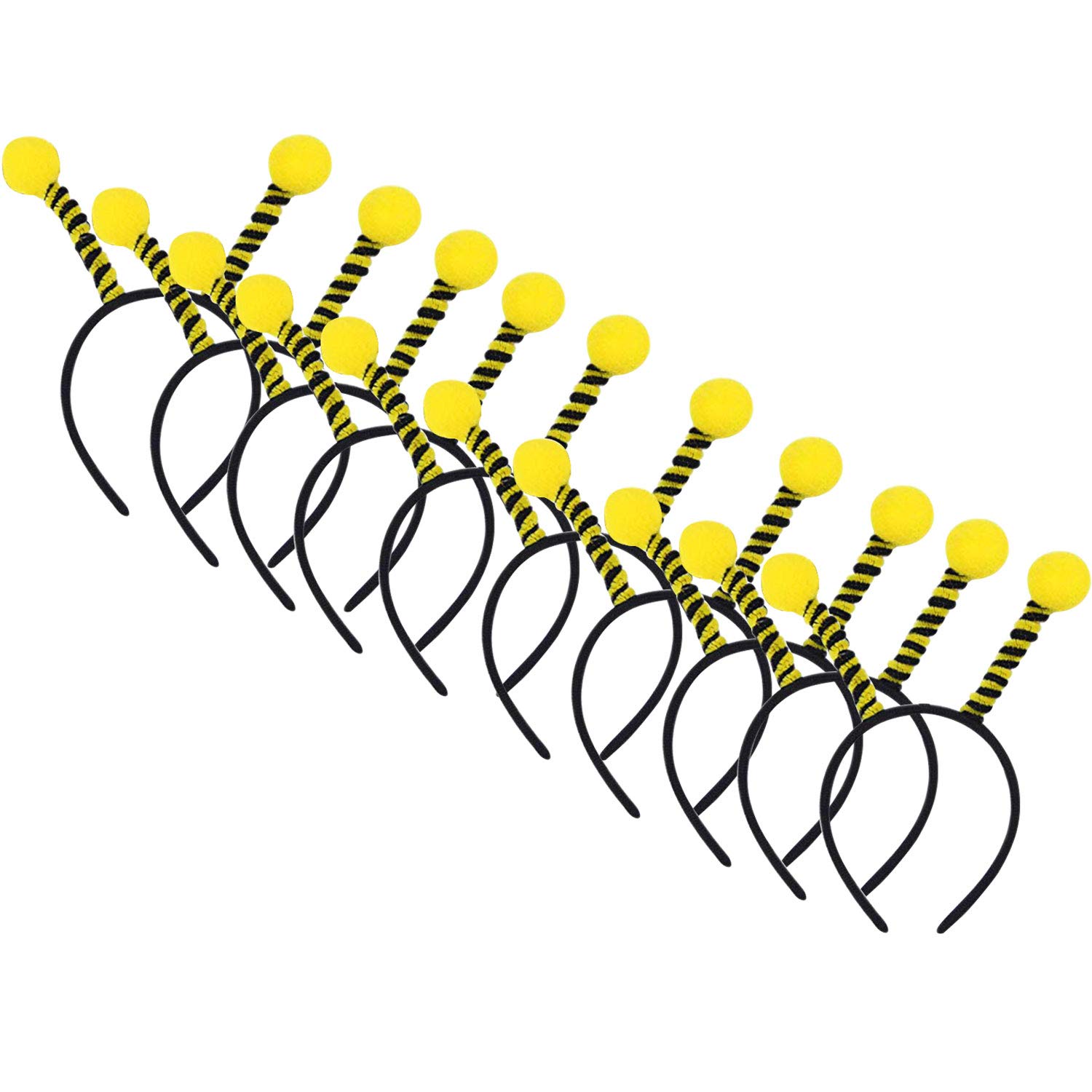 Trounistro 10 Pack Bee Tentacle Headbands Bee Hair Bands Hair Hoop for Women Girls Halloween Christmas Party Supplies