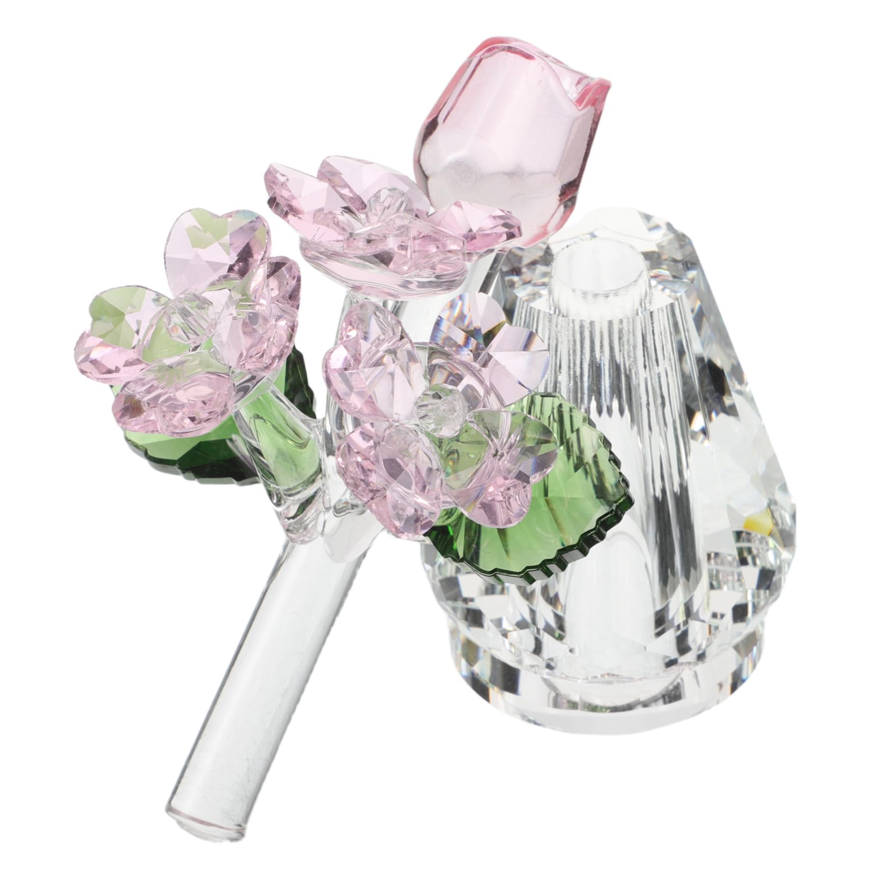 PRETYZOOM 5 Pezzi Rosa Figurina Rosa Dell'anniversario Crystal Rose Ricordo Regalo Da Jarrones Decorativi Figurina