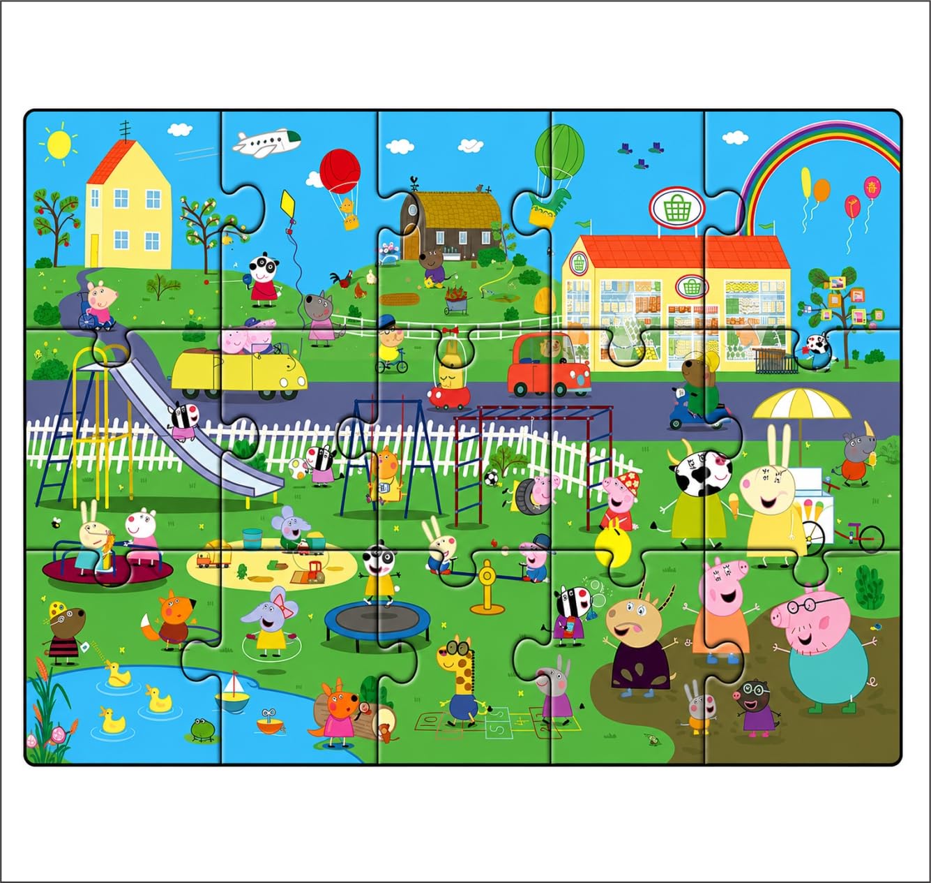 Peppa Pig Peppa's Playtime Wooden Floor Jigsaw Puzzle for Kids, 15 Large Pieces, Ages 3+-image-31