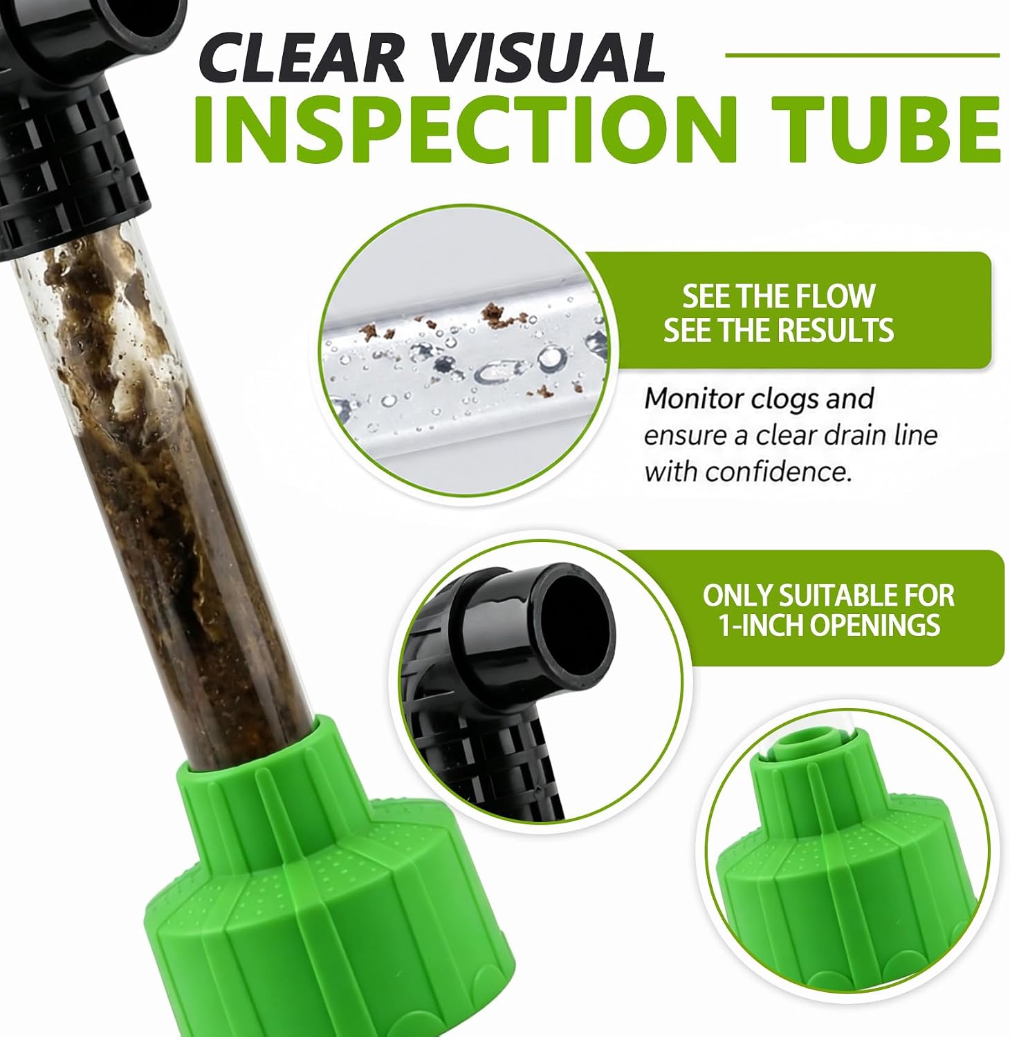HVAC Drain Tool, HVAC to PVC Pipe AC Drain Line Cleaner Tool, A/C Condensate Drain Line Cleaner Adapter, Air Conditioner Wet Vac Attachment to Evacuate and Unclog AC Drain Lines