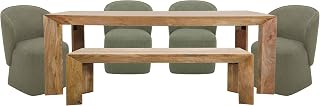 Parker House Crossings Downtown 86 in. Dining Table with 4 Upholstered Chairs