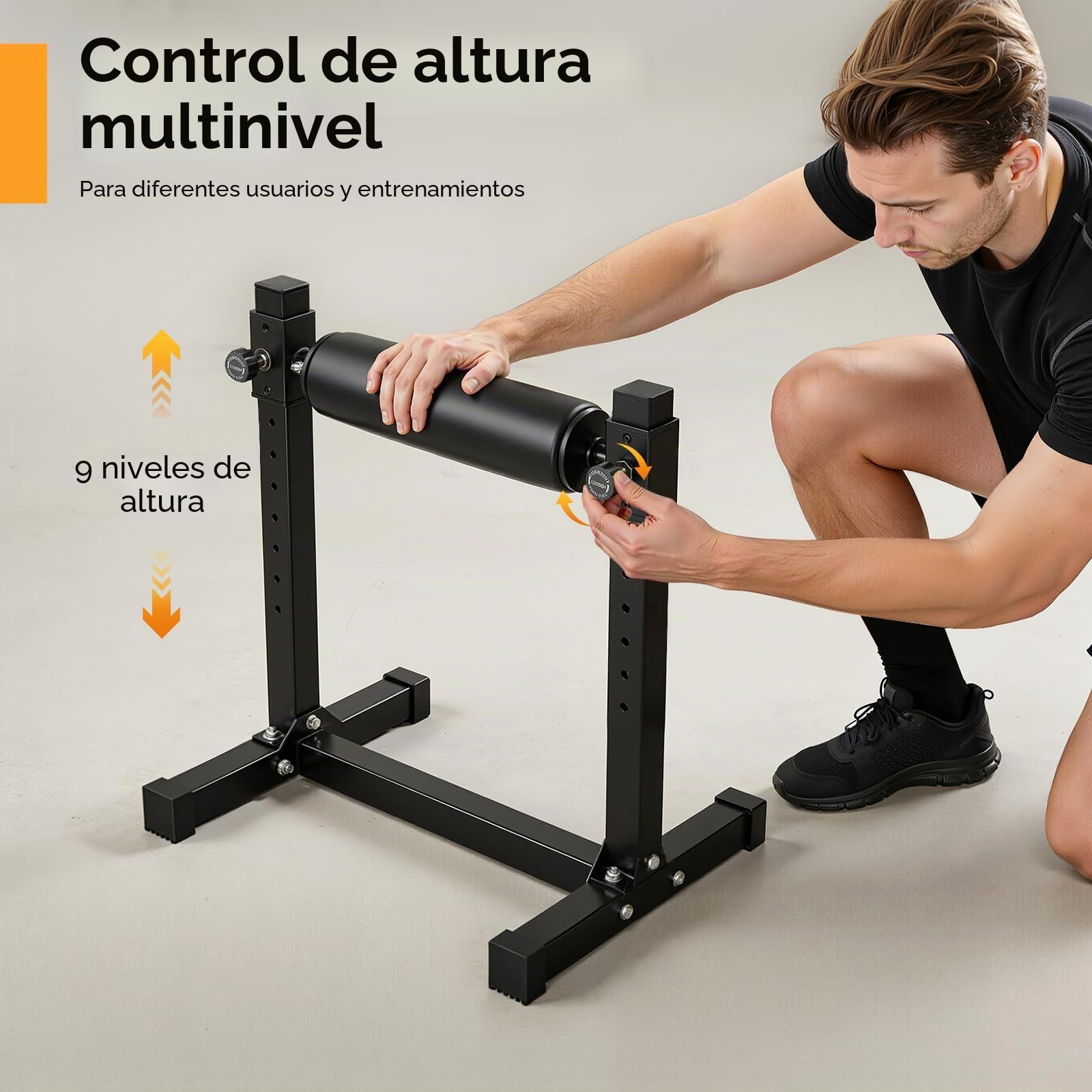 Soporte para sentadillas Bulgarian Split Squat Bracket con 9 alturas ajustables para sentadillas profundas, sentadillas y levantamiento de pesas