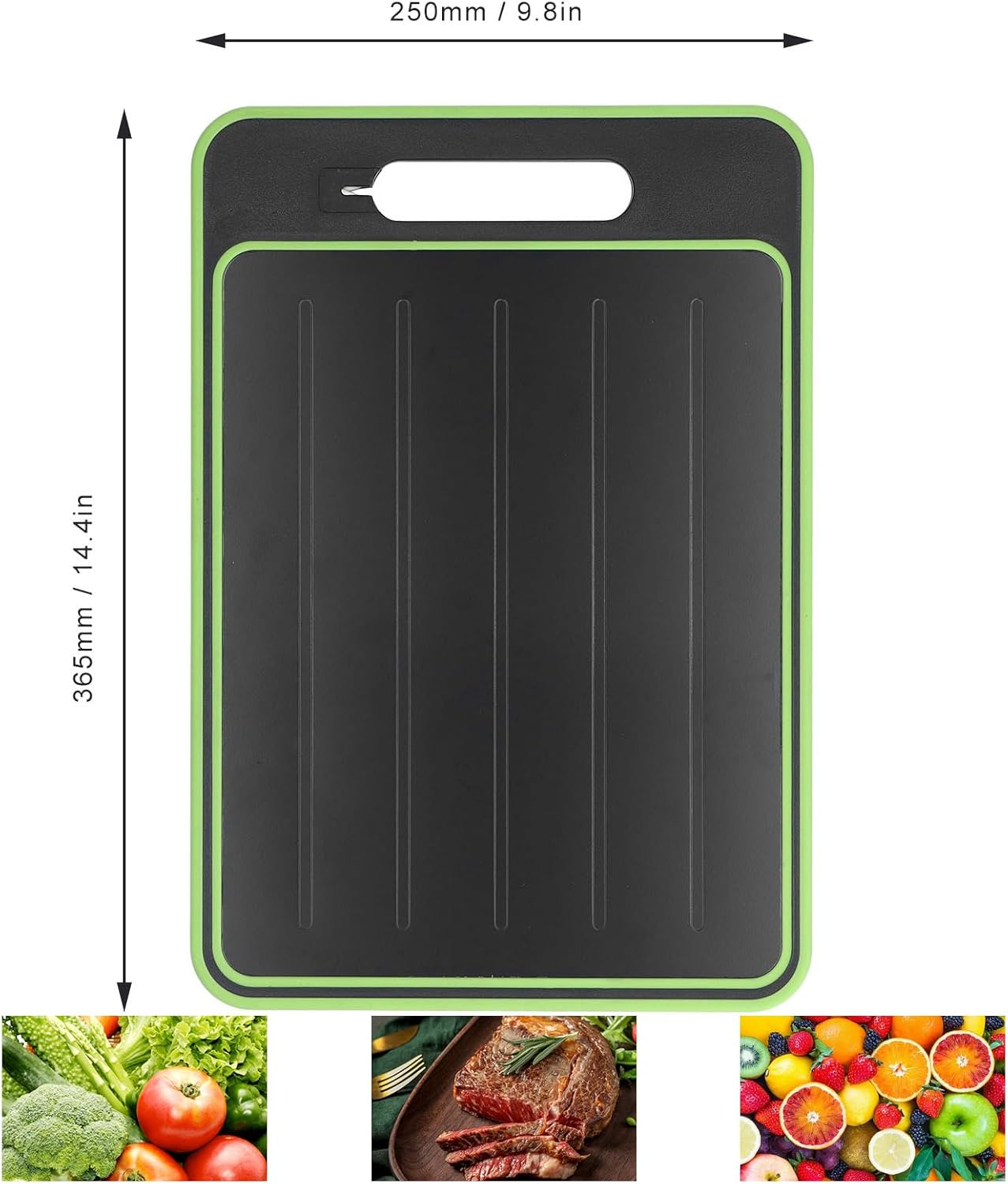 Cutting Boards For Kitchen, Rapid Thawing Aluminum Alloy Spray Paint Dual Sided Grinding Chop with a Knife Sharpener Which Can Cut Vegetables, Sharpen Knives and Defrost in One cutting board meat