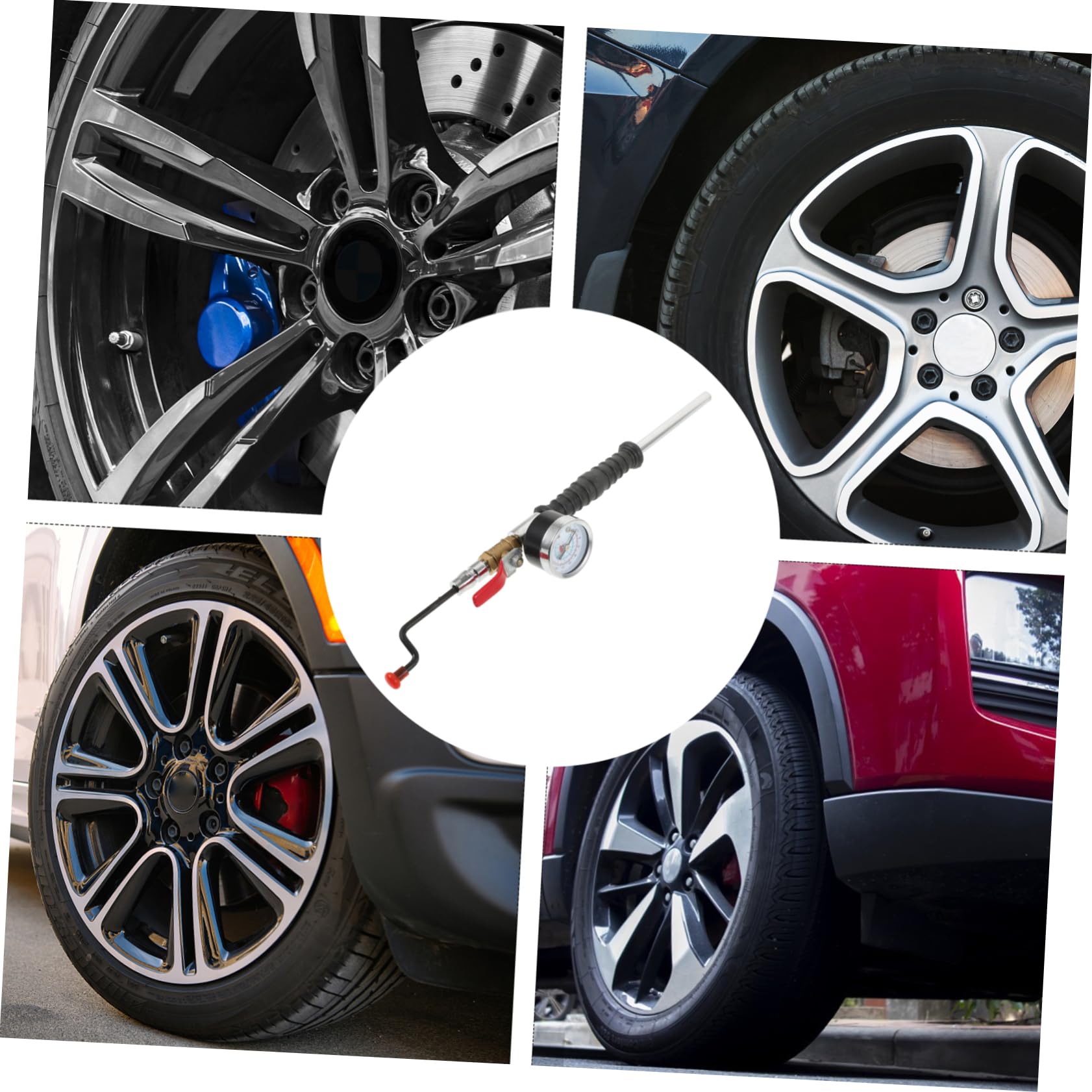 TOYANDONA Mandrino Gonfiatore Digitale Manometro per Pneumatici Auto e Moto, Accessorio Compressore Aria Portatile, Manometro Pressione Pneumatici Preciso Impugnatura Ergonomica