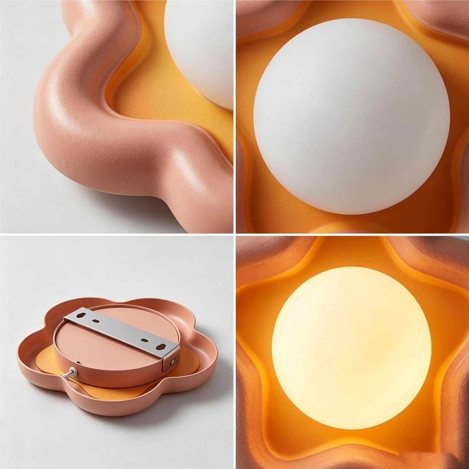 Applique parete nordica moderna, luce acrilica a forma di fiore