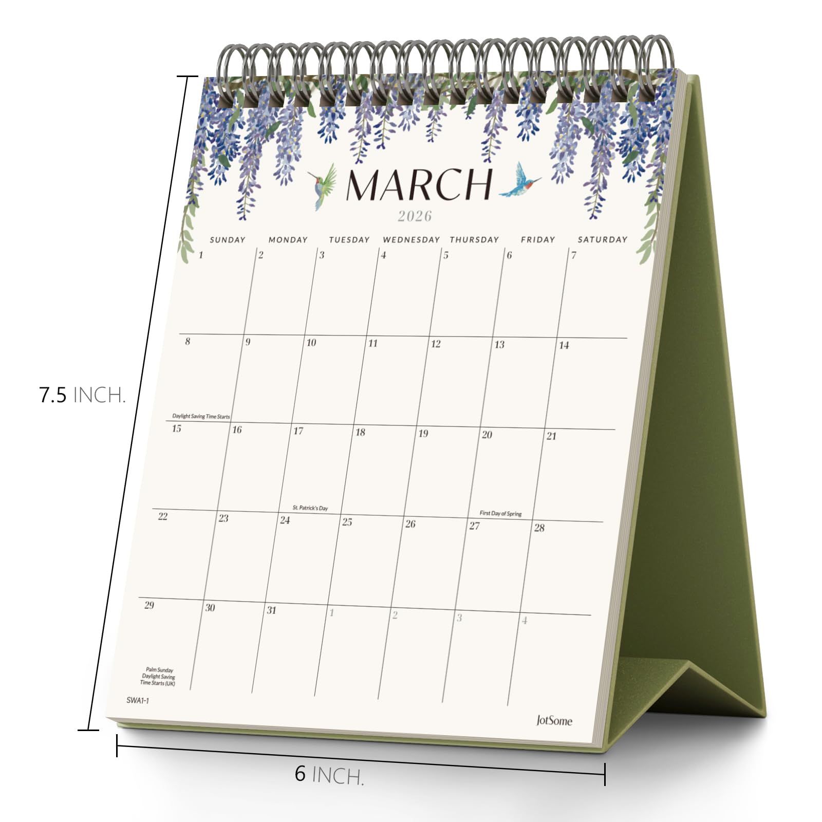 Jotsome Kleiner Tischkalender 2026, 18 Monate, stehender Flip-Kalender (15,2 x 19,1 cm) von Januar 2026 bis Juni 2027, doppelseitiges Design, ästhetischer Schreibtischkalender mit To-Do-Liste