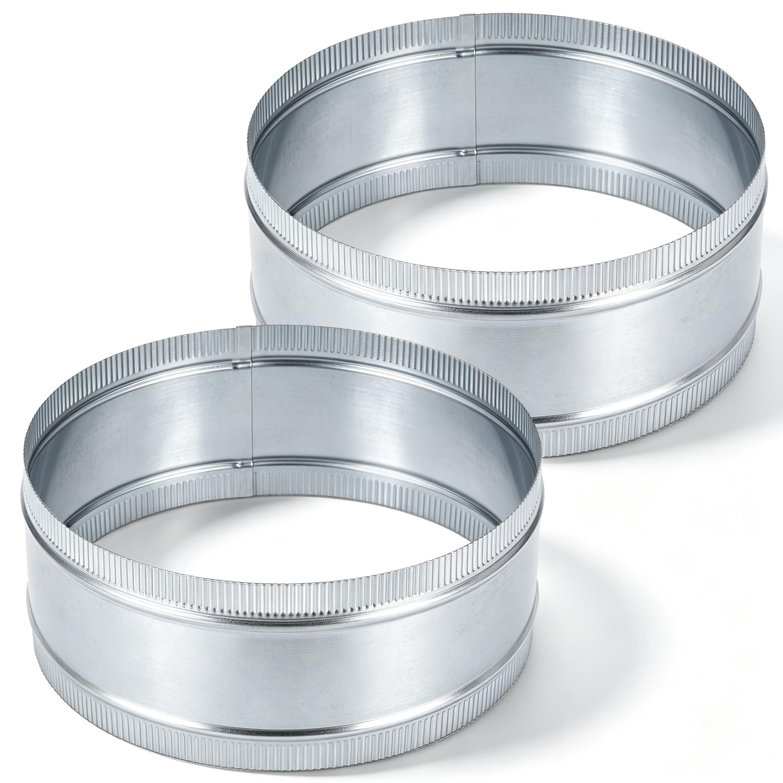 Fumete 2 Pack 14 Inch Duct Connector, Galvanized Steel Splice Collars
