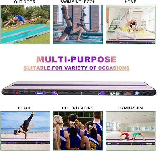 Miniatura 5 de WelandFun Air Mat Tumble Track 10ft13ft16ft20ft Inflatable Gymnastics Tumbling Mat 468 inchs Thickness Mats for Home