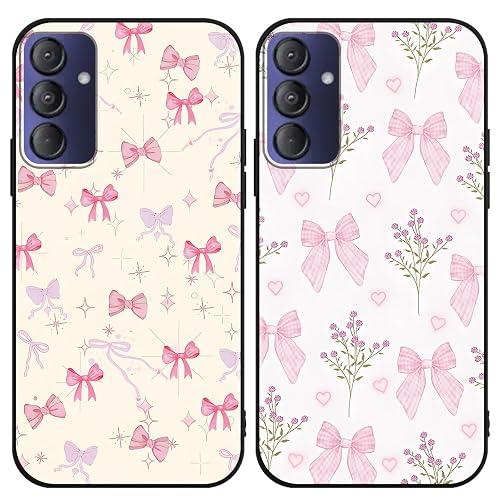 Zrutru 2 Pack Pink Bow Phone Case for Gabb Phone 4 Pro 6.5",Cartoon Cute Kawaii Ribbon Bowknot Floral Flower Pattern Cases Aesthetic Design,Black TPU Bumper Protective Cover for Girls Women