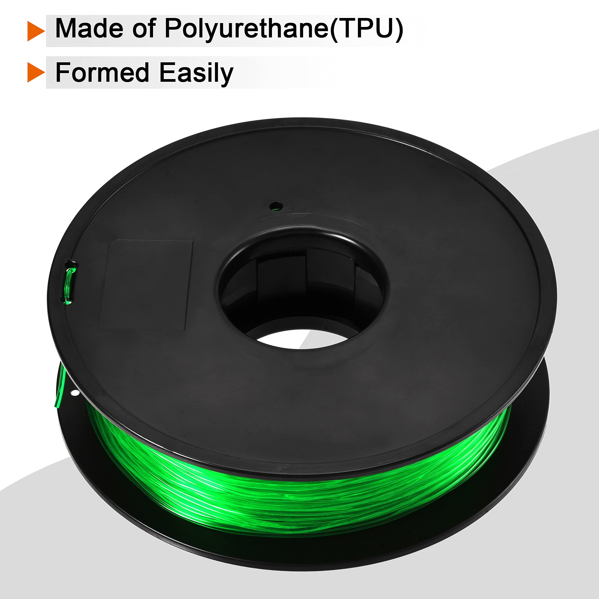 sourcing map Filamento TPU para Impresora 3D, 1,75 mm Diameter, Precisión Dimensional +/- 0,05 mm, Peso 0,5KG, Verde