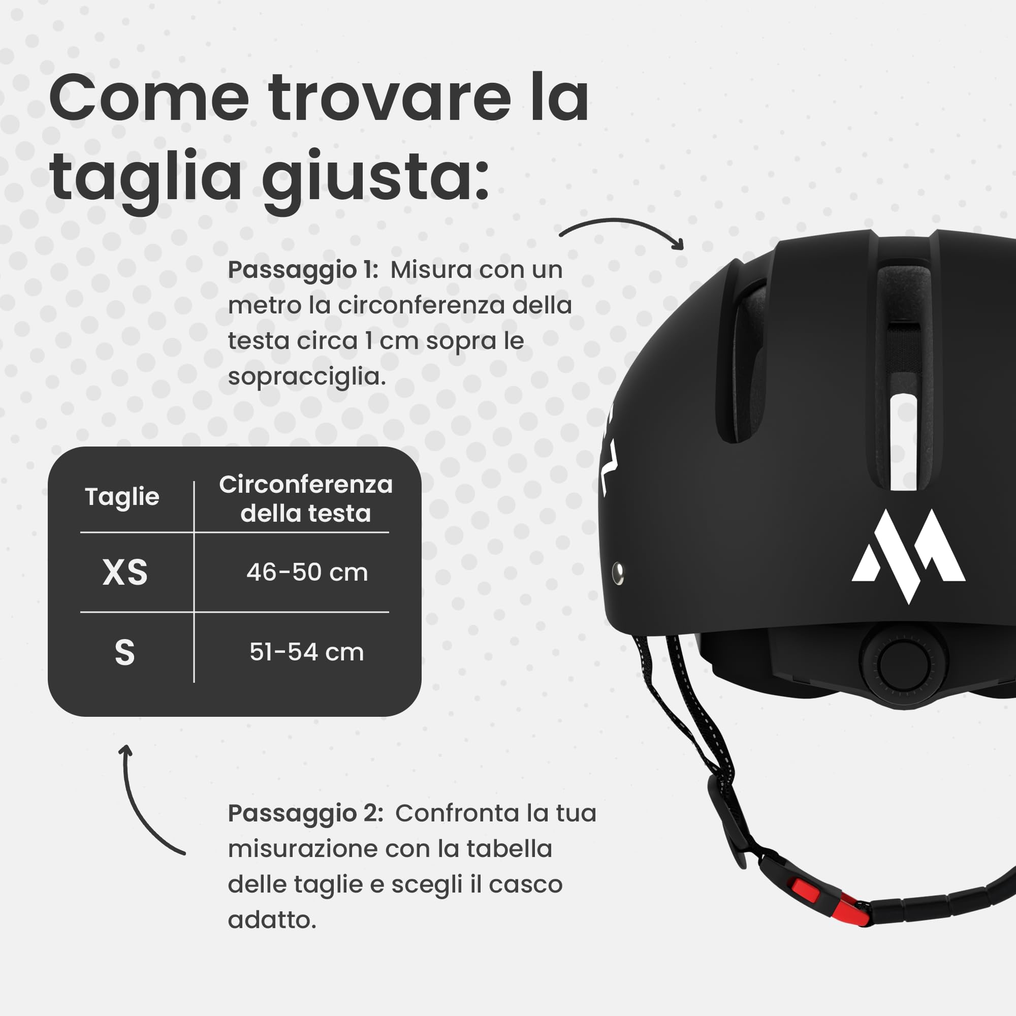 MOREEZ Casco per bambini a partire da 1 anno (1 – 7 anni), robusto e comodo, casco da bicicletta in ABS, misura regolabile XS (46 – 50 cm) & S (51 – 54 cm), unisex, ventilato