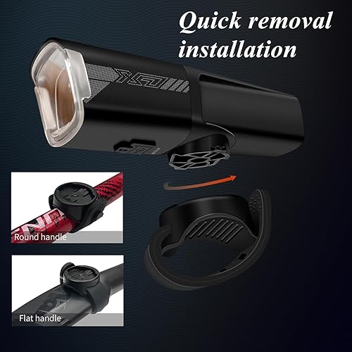 Miniatura 5 de CYCLAMI X7 Luz de bicicleta, faro USB para bicicleta de noche, 1000 lúmenes, luz delantera LED súper brillante, 4 modos y batería recargable de 2600