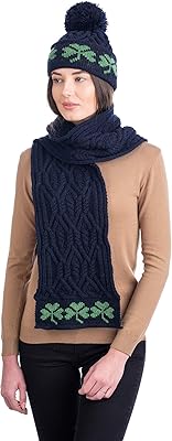 SAOL - Women - Green Shamrock Wool Hat (Navy)