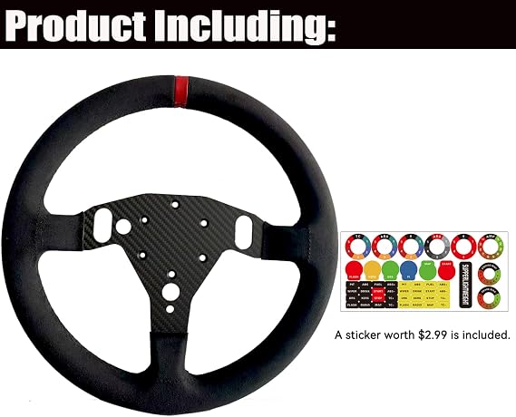 Replace 13 inch lightweight Original Suede Steering Wheel For Logitech G RS50 System Wheel base; For Logitech G RS 50 PRO Base Mod Round Racing Wheel On Xbox/PS5/PS4/PC GT3 GT4 Game