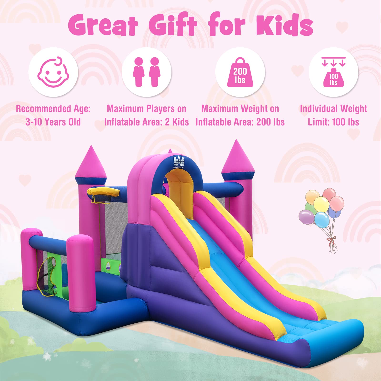 Inflatable HONEY JOY Inflatable Bounce House, Kids Jumper Moon