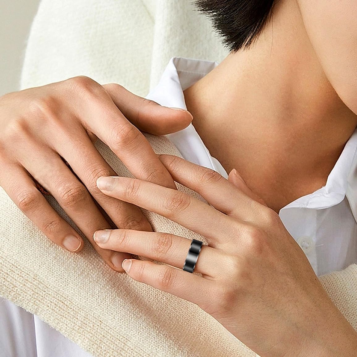 haloringi Smart Ring - Fitness Tracker Bluetooth con cardiofrequenzimetro, analisi del sonno, misurazione della pressione sanguigna, contapassi, contacalorie, dispositivo di salute impermeabile fino a