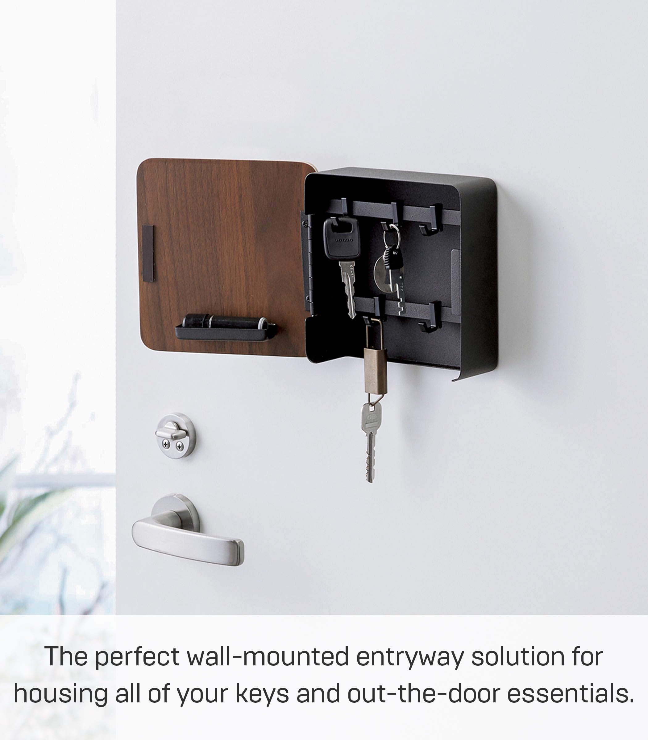 Amazon.com: YAMAZAKI Home Rin Square Magnetic Key Cabinet - Wood