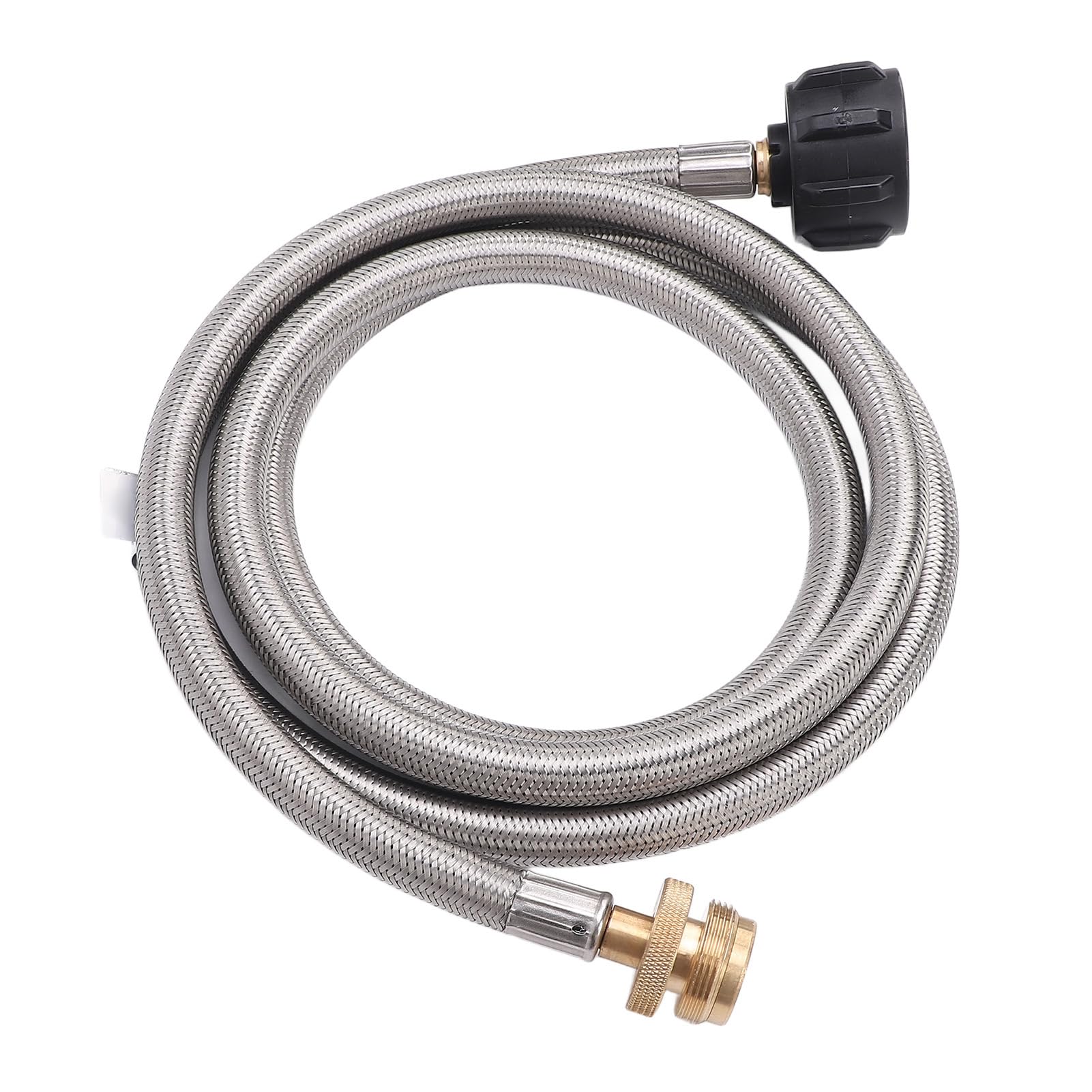 Manguera de Gas de 5 Pies Adaptador de Acero Inoxidable Extensión de la Manguera de Tubos de Gas para el Calentador de Amigo Q Griddles con Accesorios de Latón de Servicio Pesado