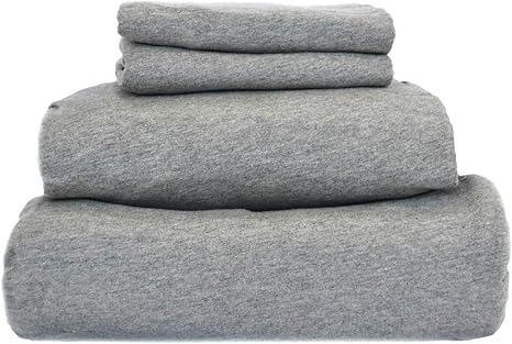 Amazon Com Coyuchi 300 Thread Count Sheet Set 100 Organic Cotton Jersey Sheets Gots Certified Twin Xl Gray Heather Home Kitchen