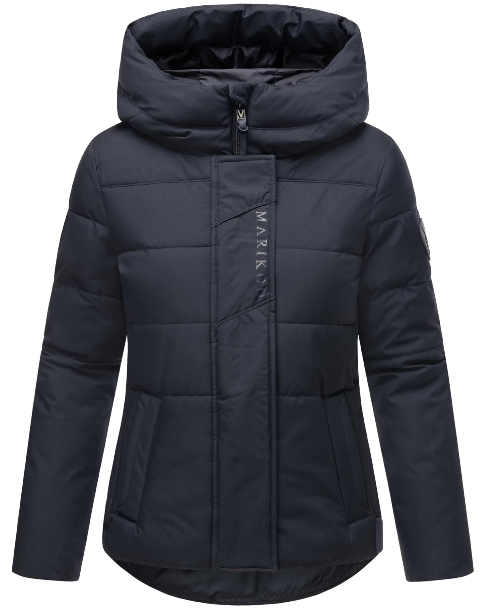 Marikoo Women's Navy Winter Jacket Warm Quilted Jacket With Integrated Backpack Straps With Elira 16 Xs - 3XL, Xxl
