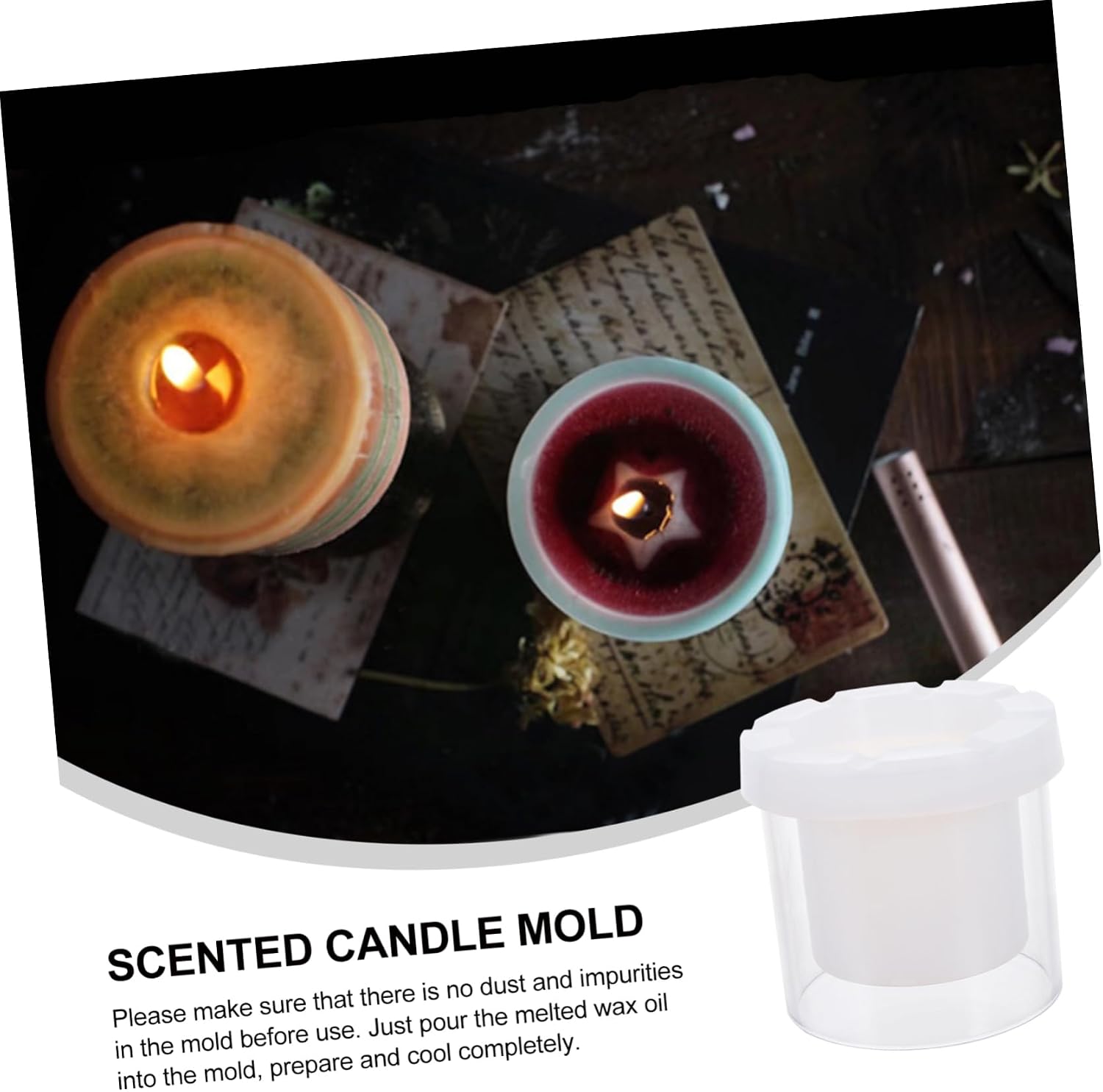 DIY Plastic Hollow Cylinder Candle White Plastic for Scented Pillar Candles
