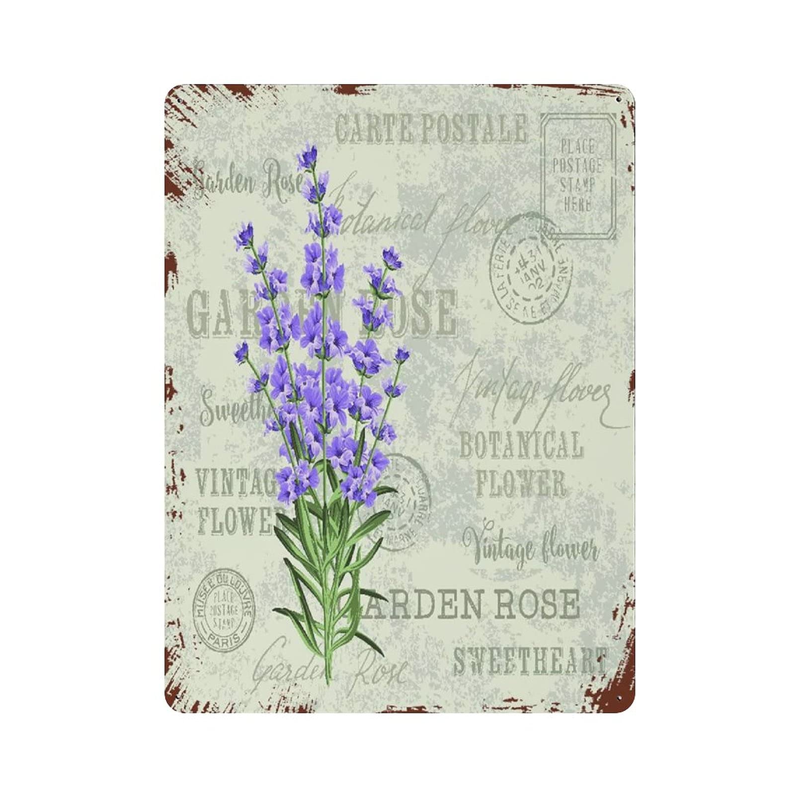 The Lavender Flowers Metal Signs, Fun Poster For Bar Kitchen Cafe Farmhouse Wall Decor 12x16 inch