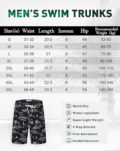 Miniatura 7 de APTRO - Traje de baño para hombre de secado rápido de 9 pulgadas, trajes de baño de playa grandes y altos